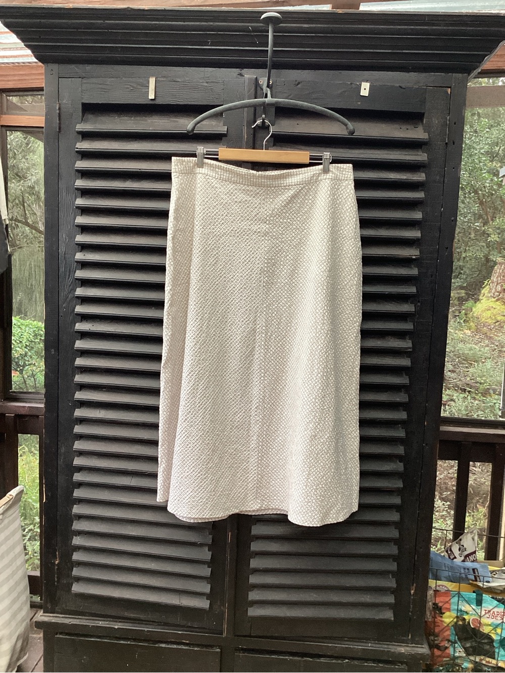 Halogen Cream Textured Midi Skirt